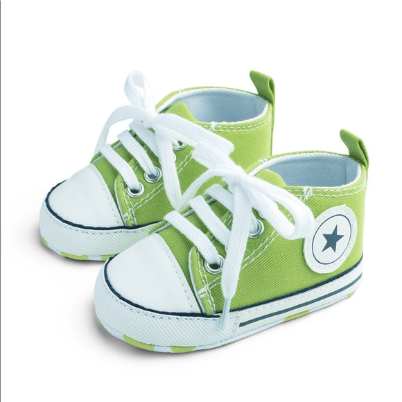 Baby Toddler Lime Lace-up Hightop Prewalker Shoes